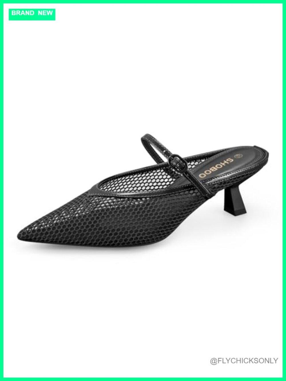 Pointed Toe Kitten Heels Mesh Dress Sandals Slip On Pump Shoes with Strap